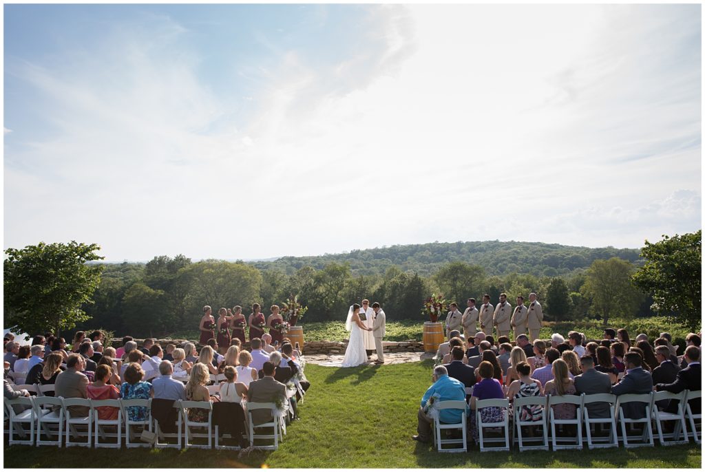 Wedding ceremony at Preston Ridge Vineyard's  ceremony site.