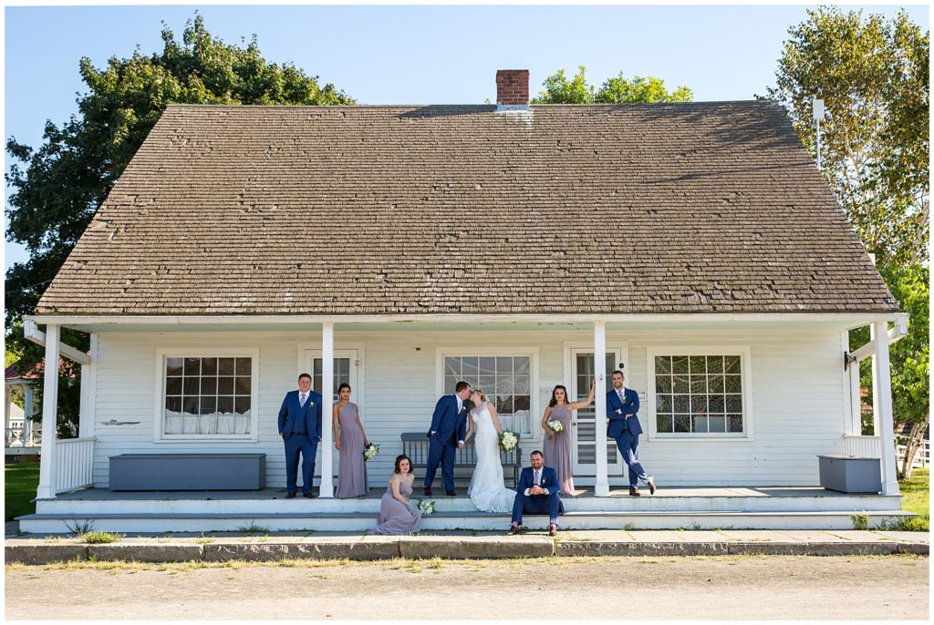 Fun Bridal Party photos at the Mystic Seaport Museum. 