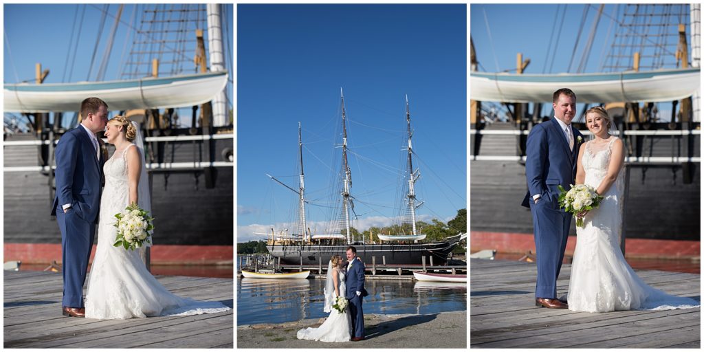 Bride and groom photos at the Mystic Seaport Museum
