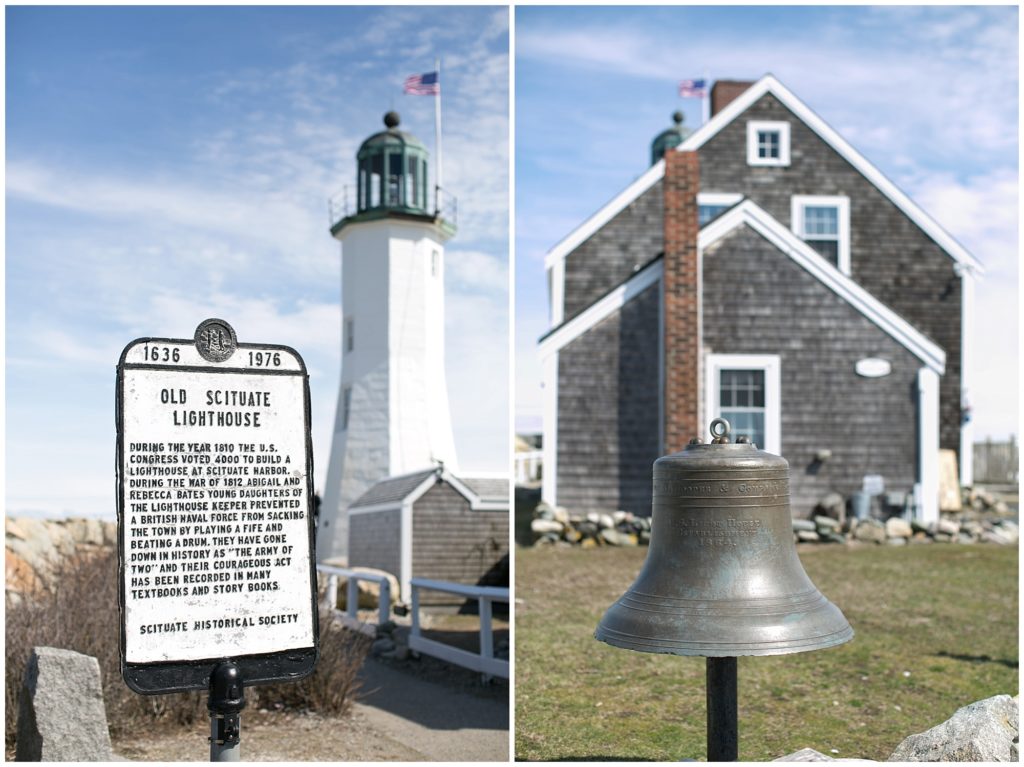 Old Scituate Lighthouse and bell, in Scituate Massachusetts.