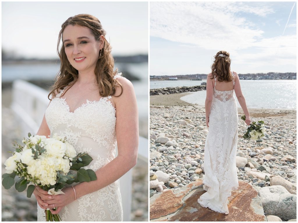Bridal portraits at the Scituate Light House. 
