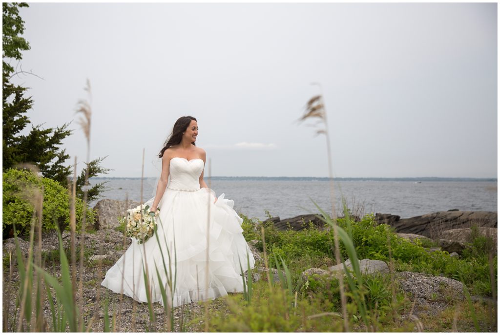 Bridal portraits at Rocky Point Park in Warwick Rhode Island. 