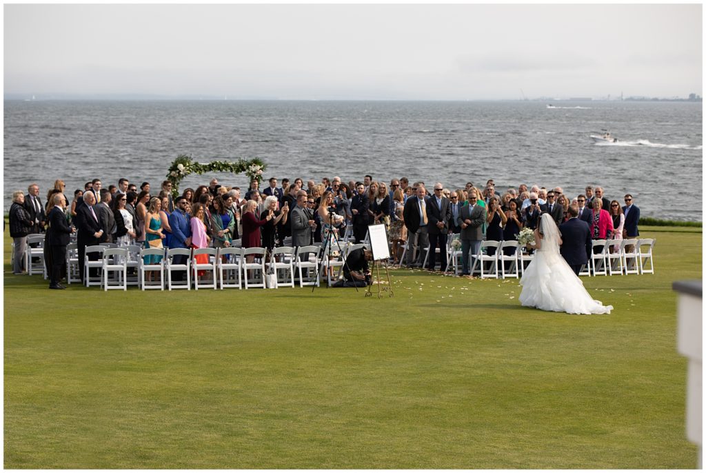 Wedding ceremony at Warwick Country Club in Warwick Rhode Island. 